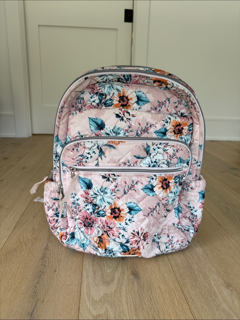 Vera Bradley Floral Quilted Pink Backpack for Women